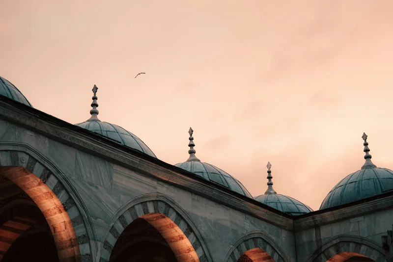Mosque domes at dusk
