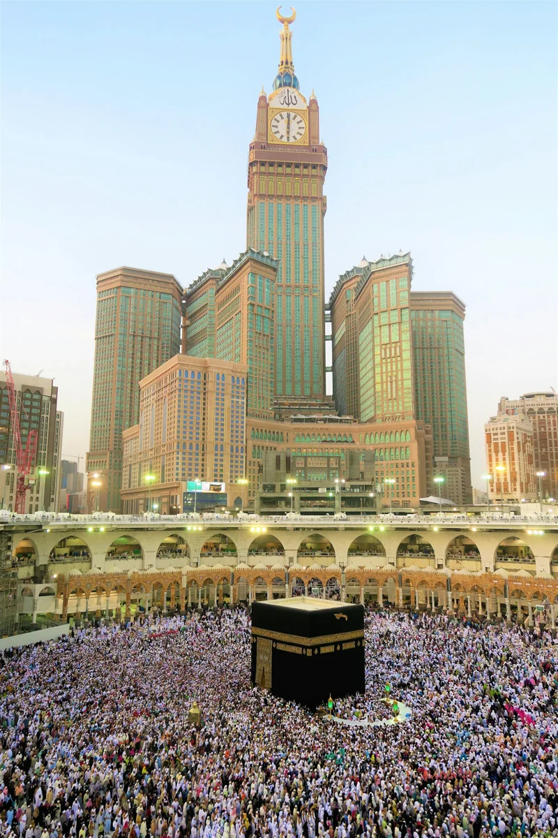 The Kaaba and worshippers in Mecca